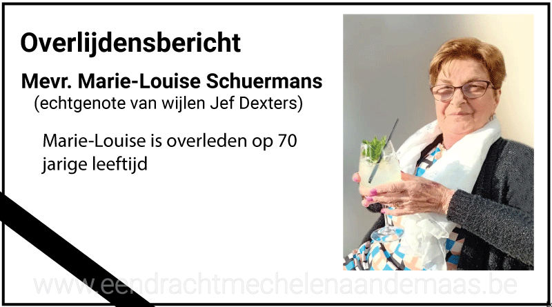 Overlijdensbericht Marie-Louise Schuermans
